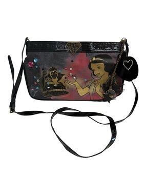 Disney Couture Black Snow White Crossbody Bag with charms
